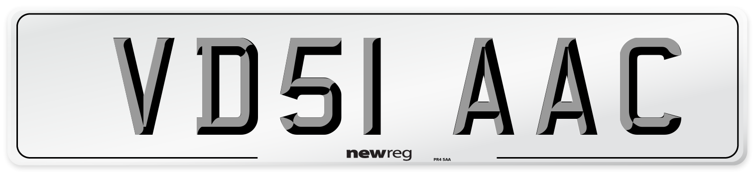 VD51 AAC Number Plate from New Reg